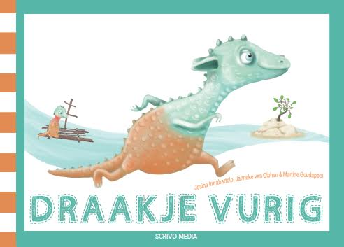Set boek Draakje Vurig + Knuffel Draakje (oranje/rood)