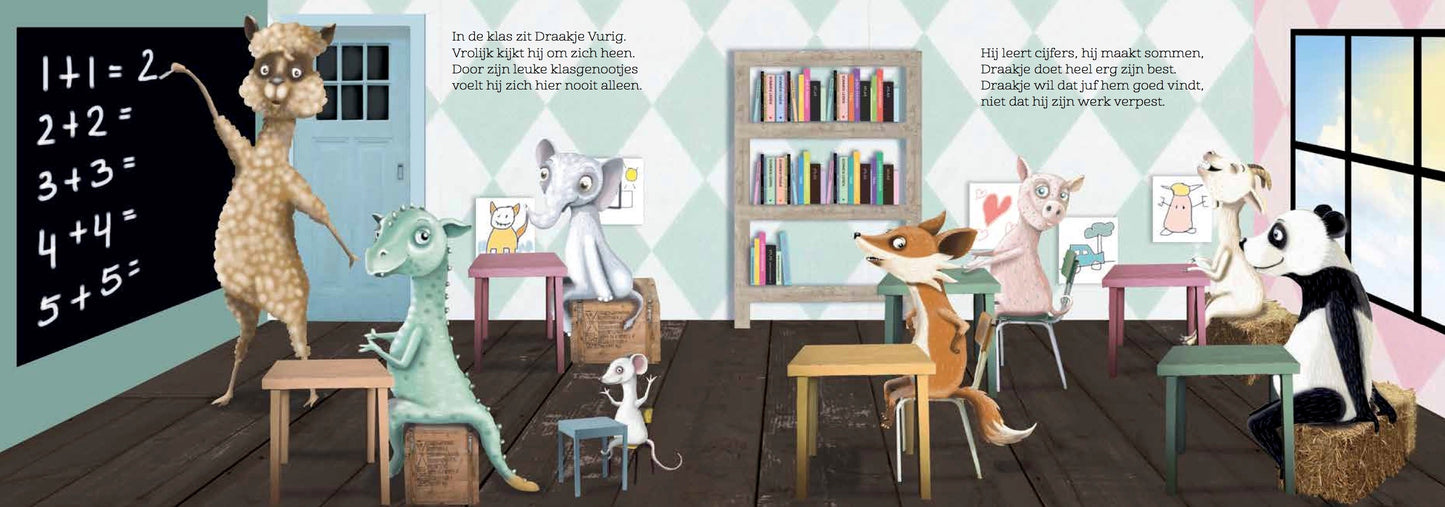 Draakje Vurig op school
