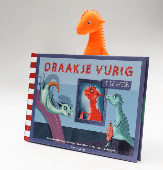 Set Draakje Vurig en de spiegel + Knuffel Draakje